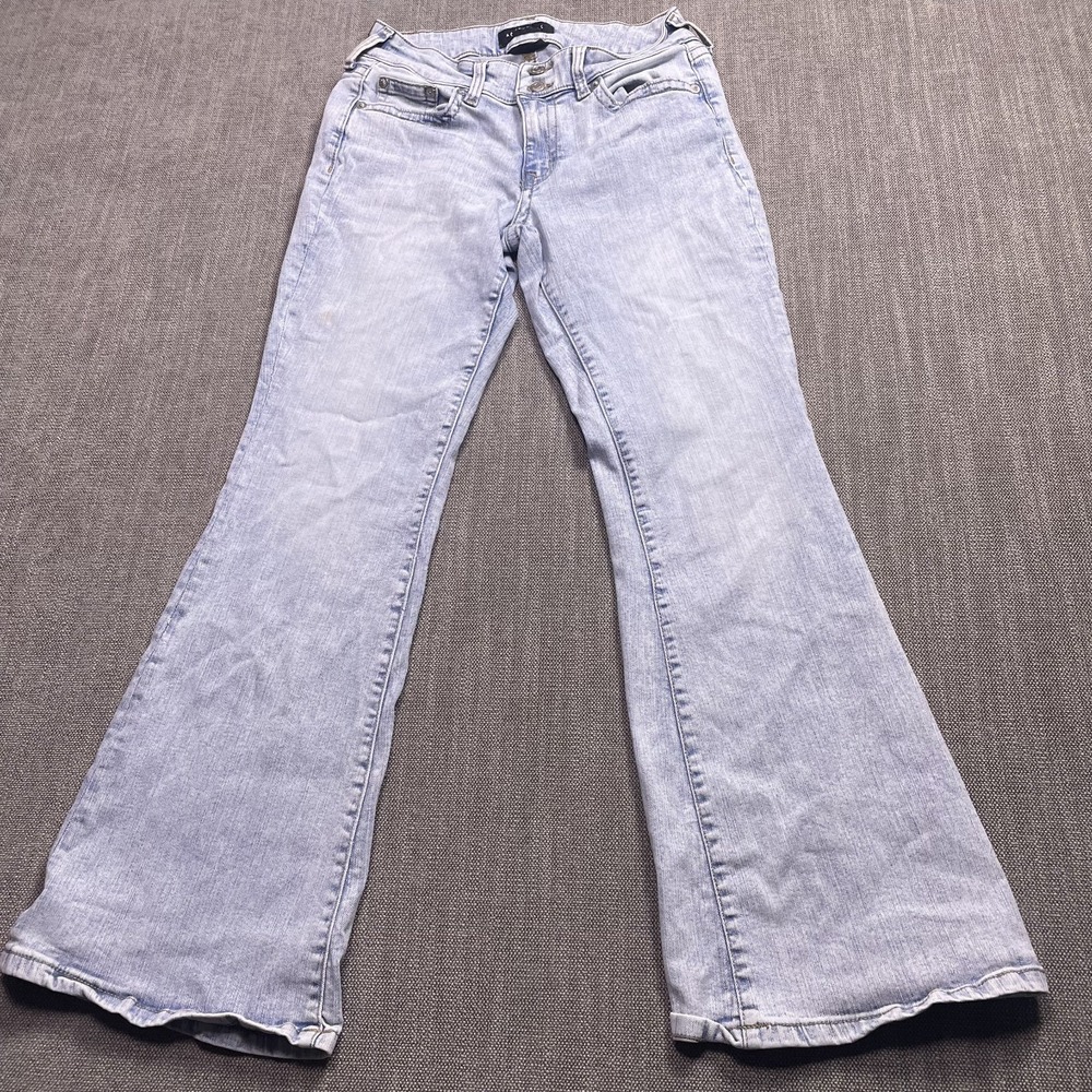 Aeropostale Low Rise Flare Jeans Womens 27 Blue Denim Light Wash Bell Bottom